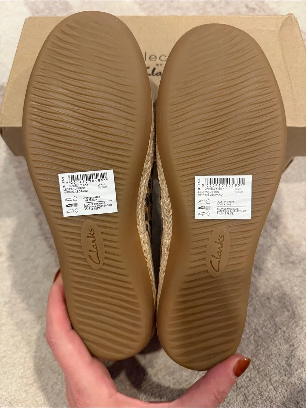 Clarks Leopard Print Espadrilles in Tan and Black
